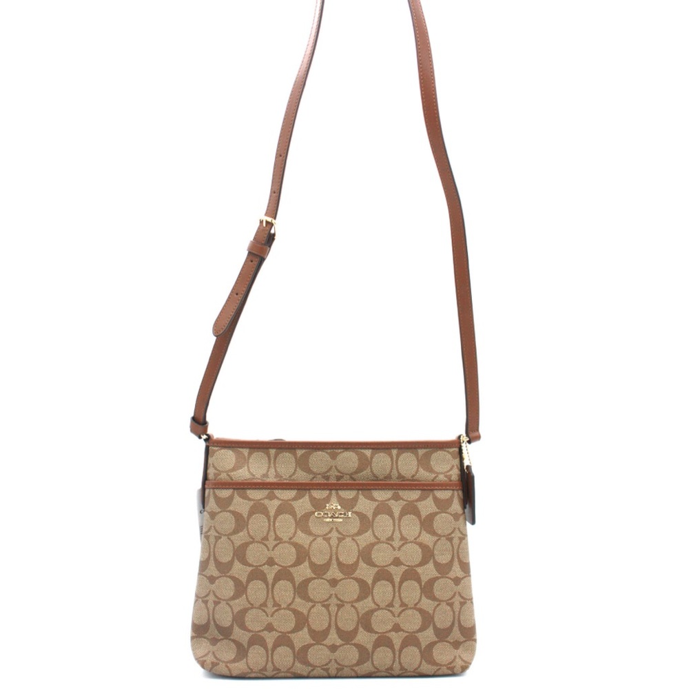 Coach Signature Zip File Crossbody Gem